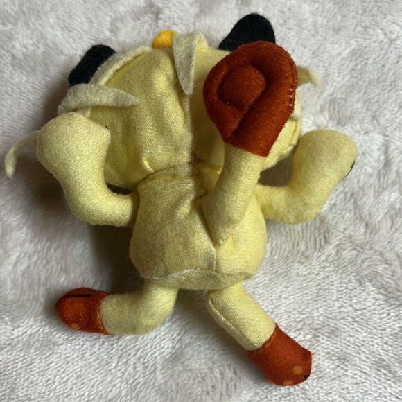 vintage 1998 ORIGINAL NINTENDO GAME FREAK CREATURES MEOWTH PLUSH DOLL FIGURE - Picture 2 of 5